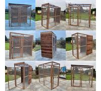 6ft x 3ft Animal Run 19g Boarded Panel Options Chicken, Rabbit Run Bird Aviary (Black Waterproof Roof, 2 boarded panels)