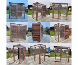 6ft x 3ft Animal Run 19g Boarded Panel Options Chicken, Rabbit Run Bird Aviary (Black Waterproof Roof, 2 boarded panels)