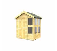 6ft x 4ft Apex Potting Shed - Wood - L127 x W175 x H217 cm Buttercup Farm Brown One Size