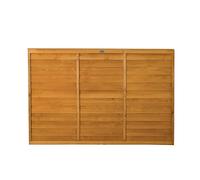 6ft x 4ft Timber Overlap Fence Panel, Autumn Gold Garden Boundary Board, Dip Treated Privacy Screening, Heavy Duty 1.83m x 1.22m