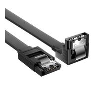 6Gbps SATA III Cable 50cm, 90 Degree Right Angle SATA 3 Data Cable with Locking Latch, L Shape for Internal HDD SSD Optical Drive High Speed for Motherboard Host Controller PC Desktop Computer Storage