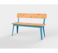 6Grad Outdoor bench with Backrest 125 cm Jan Cray Light blue oak oiled - JAN CRAY 6GRAD OBANK BL EIOL