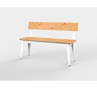 6Grad Outdoor bench with Backrest 125 cm Jan Cray white Oiled oak - JAN CRAY 6GRAD OBANK WE EIOL