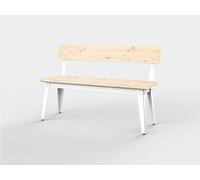 6Grad Outdoor bench with Backrest 125 cm Jan Cray White raw oak - JAN CRAY 6GRAD OBANK WE EIROH