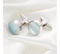 6hftuiiii Cufflinks Men's Classic Stainless Steel Cufflinks Cufflinks Blue Color Sea Shell Kappa Cufflink Party Wedding Suit Shirt Cuffs Button Unique Elegance