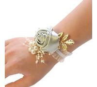 6hftuiiii Girls Bridesmaid Wrist Flowers Wedding Prom Party Boutonniere Satin Rose Bracelet Fabric Hand Supply Accessories (Color : 7 Size : As Shown)