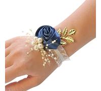 6hftuiiii Girls Bridesmaid Wrist Flowers Wedding Prom Party Boutonniere Satin Rose Bracelet Fabric Hand Supply Accessories (Color : 10 Size : As Shown)