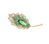 6hftuiiii Women's Hundred and One Gold Leaf - Green Brooch Corsage Pin Buckle Accessories