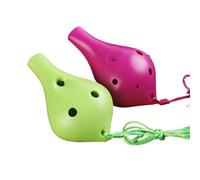 6hole Alto C Long Mouth Plastic Teaching Ocarina(Rose red)