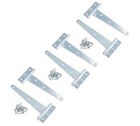 6in / 152mm Heavy Duty T Tee Hinges for Shed + Garden Gates Zinc Plated 6pc