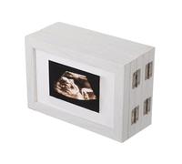 6in/7in Foldable Wooden Baby Photo Picture Frame Natural Component for Newborn Compact Storage Design Safe Wooden Frame for Infant Pictures