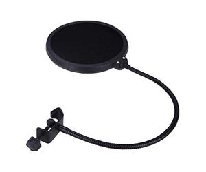 6in Dual Mic Wind Screen with Flexible Shaft for Clear Recording and Vocal Clarity
