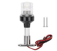6In Sailing Light 12V 24V DC 5W 360 Degree Round LED Navigation Lamp IP66 White Light for Boats Under 39 4 Feet Marine Lighting with 316 Stainless Steel Base Aluminum Pole