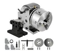 6In Semi-Universal Dividing Head Set, Horizontal/Vertical Use, 3-Jaw Chuck Milling Set with 160mm Chuck and Tailstock, for Milling, Metal Processing