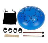 6in Tongue Drum, Hand Pan Drum with Drumsticks, 8 - Tone Steel Alloy Percussion Instrument for Meditation Yoga Zen Music Therapy, Includes Bag Sticker Manual Finger Covers (Blue)
