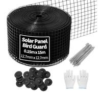 6in x 50ft Solar Panel Bird Mesh Kit - Heavy Duty Galvanised PVC Coated Wire Netting, Anti-Pigeon Barrier & Roof Protection, Easy to Install, Durable Bird Guard for Solar Panels