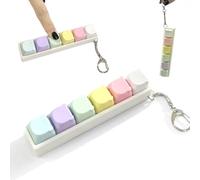 6IN1 Bear Head Keycaps Fidget Keychain, 6-Key Clicker with Crisp Sound & Macaron Colors, Stress Relief Quiet Anxiety Toy for Office Desk, Focus at Work/School (Bear Head, 6IN1)