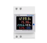 6IN1 din rail AC monitor 110V 220V 380V 100A Voltage Current Power Factor Active KWH Electric energy Frequency meter VOLT AMP(External CT,AC 250-450V)