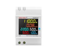 6IN1 Single Phase Energy Meter Din Rail Electricity Usage Monitor AC 40-300V 100A Voltmeter Ammeter Watt Kwh Frequency Power Meter Built-in CT 230V