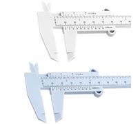 6Inch 150mm Mini Caliper Double Scale Plastic Vernier Caliper, Caliper Measuring Tool, for Carpentry, Student, Jewelry Measuring, etc. (White and Blue)