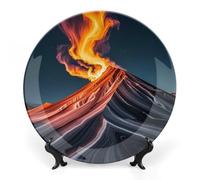 6inch Bone China Decorative Plates for Wall Hanging with Display Stand Chinese Porcelain Marble Patterns Resembling Mountain Peaks Dessert Plate Display Dish Collections Ceramic Ornament Art Craft Hom