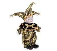 6inch Porcelain Triangel Doll Clown Doll Home Desk Display Ornaments Black