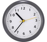 6inch Silent Waterproof Bathroom Clock Shower Clock with Suction Cup Non-Ticking Prevent Mist Wallclock Battery Operated Garden Wall Clock for Bathroom Kitchen Patio Pool (Grey White)