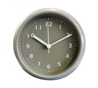 6inch Silent Waterproof Bathroom Clock Shower Clock with Suction Cup Non-Ticking Prevent Mist Wallclock Battery Operated Garden Wall Clock for Bathroom Kitchen Patio Pool (Solid Grey)