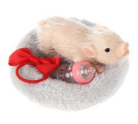 6inch Silicone Pig Doll Toy Mini Soft Lifelike Silicone Piglet Doll Cute Miniature Reborn Silicone Animals Toy Realistic Pig Simulation Body Piggy Toys with Accessories for Kids Gift Home Decoration