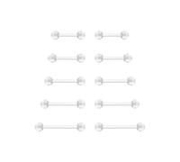 6ixGosh 14G Clear Bioflex Flexible Acrylic Straight Bar Body Piercing Jewelry Tongue Rings Barbells Nipple Ring Retainer Piercing for Work, Pregnancy, MRI, Surgery & More, 12MM-38MM, Plastic, no
