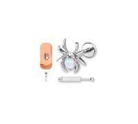 6ixGosh 16G Cute Helix Earrings Studs G23 Titanium Gothic Punk Spider Opalite Nose Ring Cartilage Stud Earrings Flat Back Lobe Conch Tragus Piercing Jewelry for Women Men, Titanium Stainless Steel, no