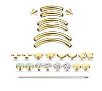 6ixGosh 16G Eyebrow Piercing Jewelry Small Belly Button Rings Lip Jewelry for Women Surgical Steel Internally Threaded Ear Rook Navel Ring Round CZ Opalite Body Piercings Jewelry 6mm/8mm/10mm