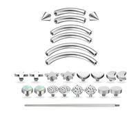 6ixGosh 16G Eyebrow Piercing Jewelry Small Belly Button Rings Lip Jewelry for Women Surgical Steel Internally Threaded Ear Rook Navel Ring Round CZ Opalite Body Piercings Jewelry 6mm/8mm/10mm