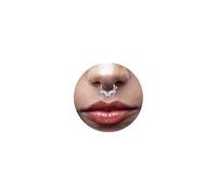 6ixGosh 16G Septum Ring Dainty Nose Rings Hoops 316L Surgical Steel Clicker Daith Hinged Piercing Jewelry, 10MM, Stainless Steel, cubic zirconia