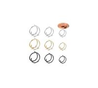 6ixGosh 18G/20G/22G Stainless Steel Hoop Nose Ring Cartilage Earring for Women Men Softened Double Hoop Nose Ring for Single Piercing Bendable Tragus Helix Piercing Lip Septum Ring, Stainless Steel