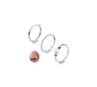 6ixGosh 18G 3PCS Nose Rings Hoops 316L Surgical Steel Opalite Nose Rings for Women Clear CZ Nose Rings Hoop 8mm/10mm Septum Rings Clicker for Cartilage Daith Helix Tragus Conch Piercing Jewelry