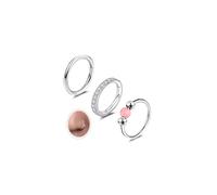 6ixGosh 18G 3PCS Nose Rings Hoops 316L Surgical Steel Opalite Nose Rings for Women Clear CZ Nose Rings Hoop 8mm/10mm Septum Rings Clicker for Cartilage Daith Helix Tragus Conch Piercing Jewelry