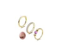 6ixGosh 18G 3PCS Nose Rings Hoops 316L Surgical Steel Opalite Nose Rings for Women Clear CZ Nose Rings Hoop 8mm/10mm Septum Rings Clicker for Cartilage Daith Helix Tragus Conch Piercing Jewelry