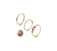 6ixGosh 18G 3PCS Nose Rings Hoops 316L Surgical Steel Opalite Nose Rings for Women Clear CZ Nose Rings Hoop 8mm/10mm Septum Rings Clicker for Cartilage Daith Helix Tragus Conch Piercing Jewelry