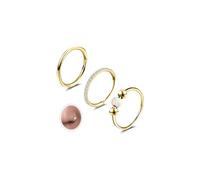 6ixGosh 18G 3PCS Nose Rings Hoops 316L Surgical Steel Opalite Nose Rings for Women Clear CZ Nose Rings Hoop 8mm/10mm Septum Rings Clicker for Cartilage Daith Helix Tragus Conch Piercing Jewelry