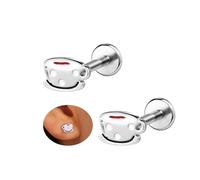 6ixGosh 18G Cute Flat Back Earrings Stud Surgical Steel Internal Thread Nose Rings for Women Food Fruit Cookie Piercing Jewelry for Cartilage/Nose/Labret/Conch/Tragus/Helix/Conch/Lip, Stainless Steel