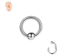6ixGosh 316L Surgical Steel 6G 8G 10G 12G Septum Rings Heavy Gauges Hinged Nose Rings Hoop Body Piercing Rings for Conch Lobe Seamless Ear Piercing Earrings, Stainless Steel, no gemstone
