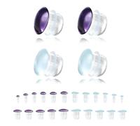 6ixGosh 4PCS Glass Gauges for Ears Stretching Kit 3mm-25mm Gradual Sizing Single Flare Plugs Clear Ear Stretch Expanders Earrings for Women Men Body Piercing Jewelry, 6mm, Glass, no gemstone