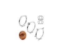 6ixGosh 7PCS 16G Nose Rings Hoops Surgical Steel Hinged Clicker Segment Septum Nose Rings Piercing Horseshoe Hoop Cartilage Conch Earring Helix Tragus Daith Eyebrow Lip Piercing Ring, 8MM 10MM