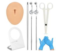 6ixGosh Soft Silicone Body Parts Model Elegant DIY Body Piercing Kit Human Body Part Displays Set Silicone Ear Mouth Nose Eye Tongue Navel Model for Piercing Practice and Jewelry Display, Belly Button