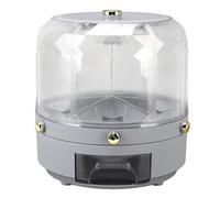 6KG Capacity 6 Grid Rice Dispenser, Rice and Grain Storage Container, 360° Rotatable Food Storage Container, One Click Button Dry Food Storage Box Rice Bucket for Cereal, Grain, Beans(Gray)