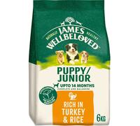 6kg James Wellbeloved Natural Puppy Complete Dry Dog Food Turkey & Rice