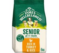 6kg James Wellbeloved Natural Senior Complete Dry Dog Food Turkey & Rice
