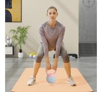 SPORTNOW Soft Kettlebell, 6kg Kettle Bell with Non-Slip Handle for Home Gym Weight Lifting and Strength Training, Pink and Grey