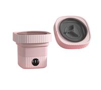 6L/11L Portable Folding Washing Machine Big Capacity With Spin Dryer Bucket for Clothes Travel Home Underwear Socks Mini Washer(Pink 6L,UK)